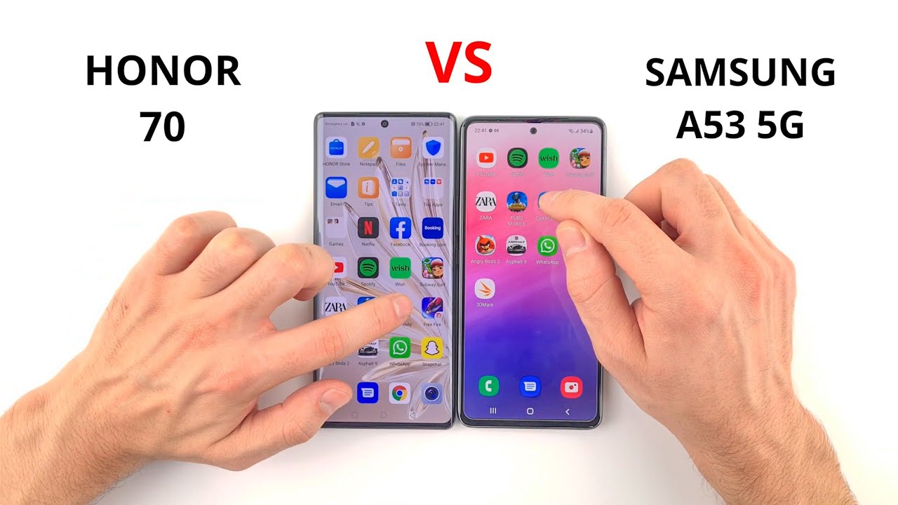 Honor 70 vs Samsung A53 5G | SPEED TEST