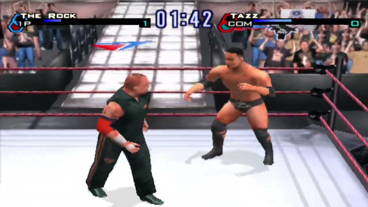 WWF Smackdown! Just Bring It - PS2 Gameplay - The Rock vs Tazz