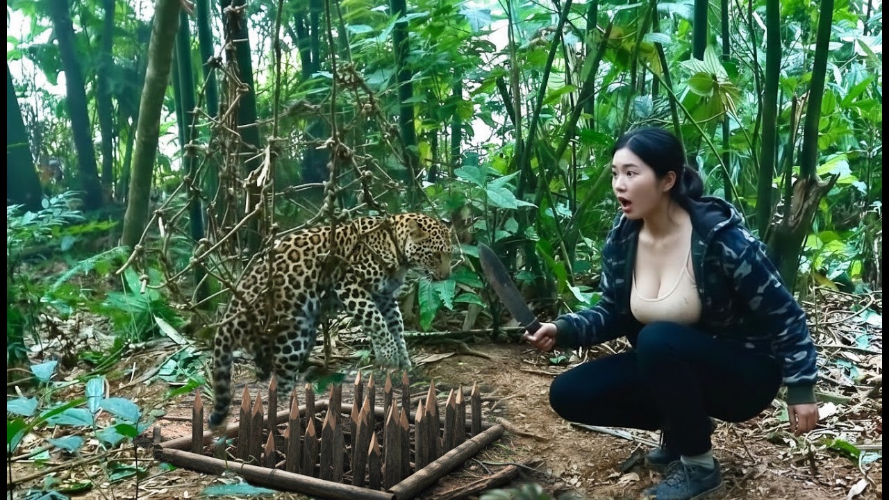 100 Days of Survival: Finding a Lost Leopard Cub,  Wooden Dome Shelter & Saving Goats in a Storm