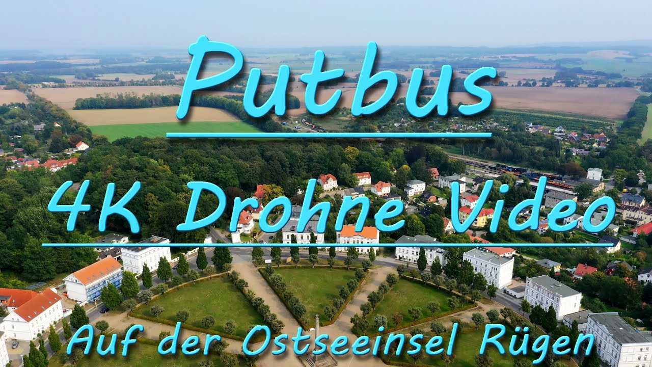 Zeitraffer Drohnenvideo über der Ostseeinsel Rügen am Circus in Putbus. Mecklenburg-Vorpommern