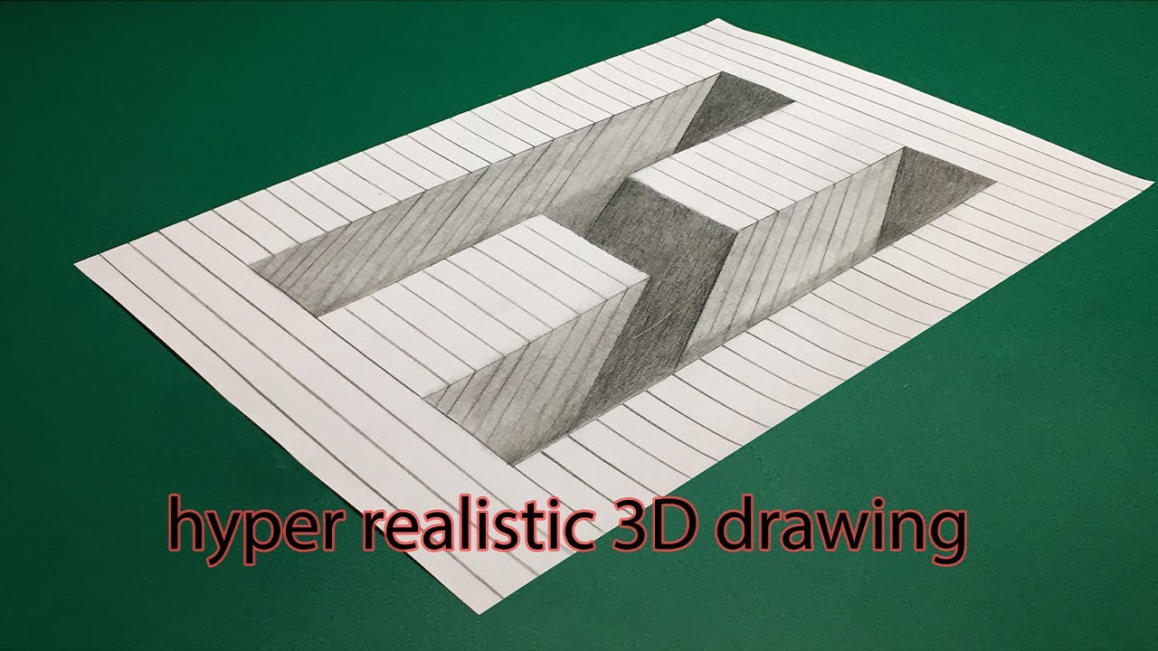 3d  Realistic draw  Hyperrealism Easy 3D Drawings illusion on paper