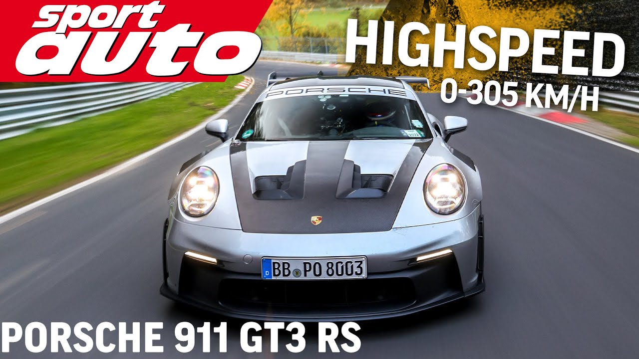 Porsche 992 GT3 RS 0-305 km/h DRS Highspeed | sport auto