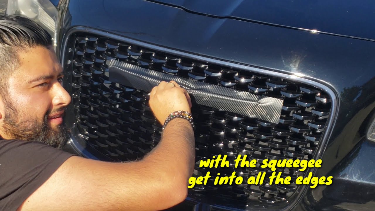 How to wrap badge/emblem carbon fiber on a chrysler 300s