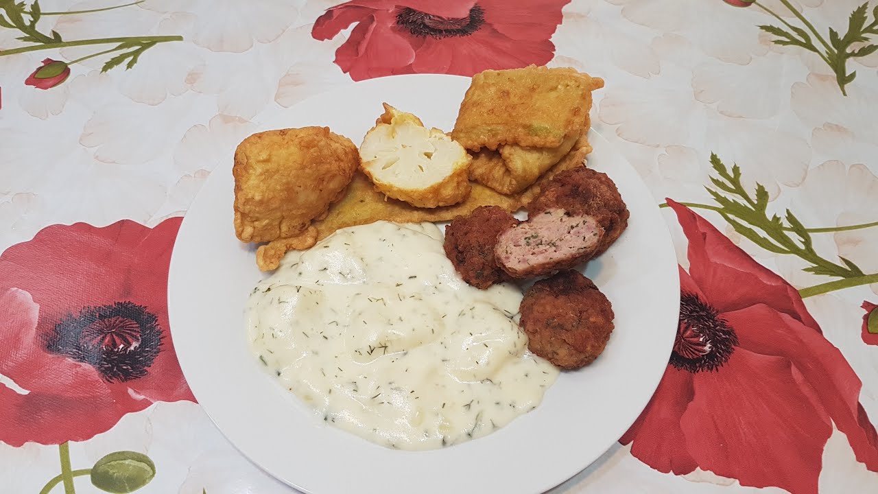 Dovlecei și Conopidă Pane cu Chifteluțe Gustoase si Sos de Mărar cu Cartofi Noi Dulci de la Bunica