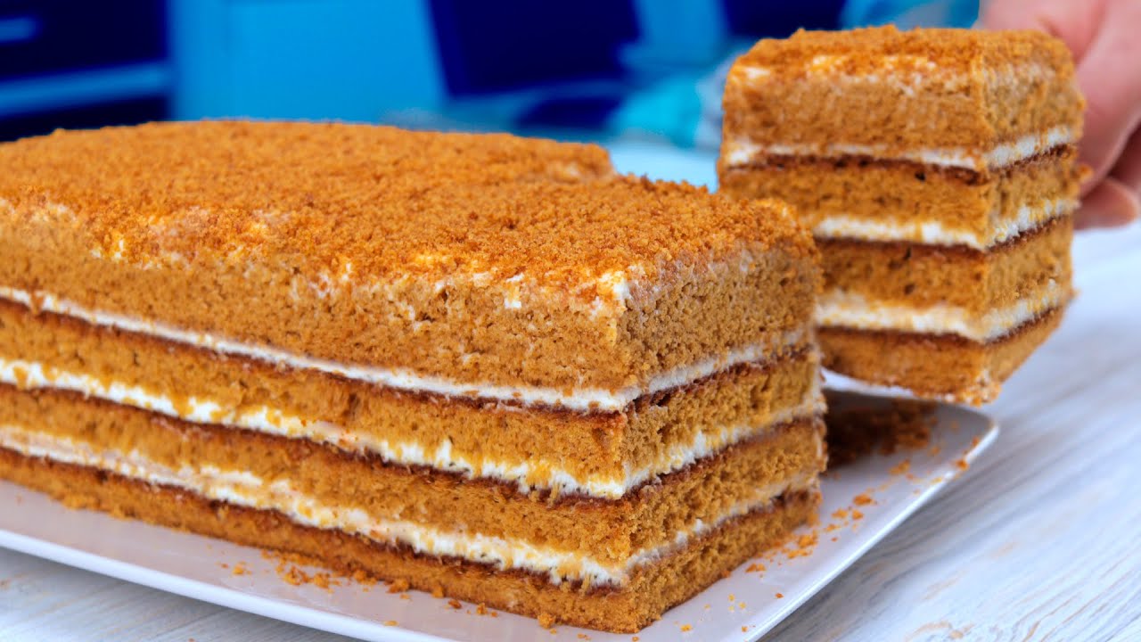 Шикарный медовик со сметаной за 15 минут! Самый простой и вкусный рецепт! # 105