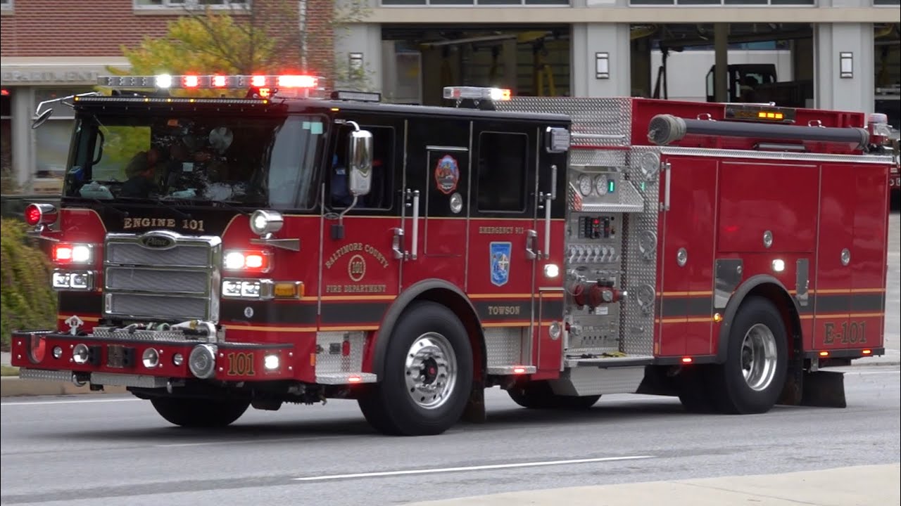 Baltimore County Fire Department Brand New Engine 101 Responding 10/24/22