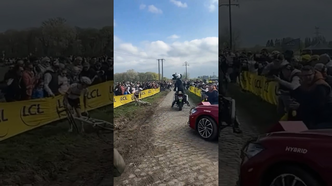 🤯 The moment #ParisRoubaix was decided 🫣 #TadejPogacar