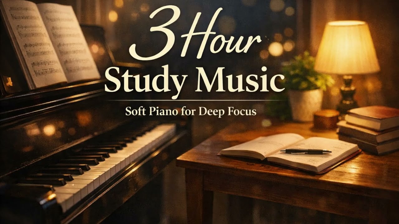 3 Hours Deep Focus Study Music | Soft Piano for Concentration
