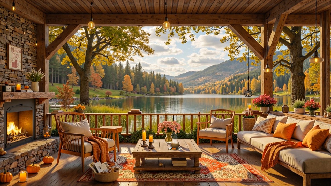 Gentle Spring Jazz with Morning Café by the Lake 🌸 Cozy Cabin Ambience for Study & Peaceful Moments