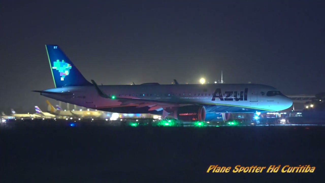 Spotting Noturno + arremetida alucinante pela cabeceira 15- Aeroporto Internacional Afonso Pena (4k)