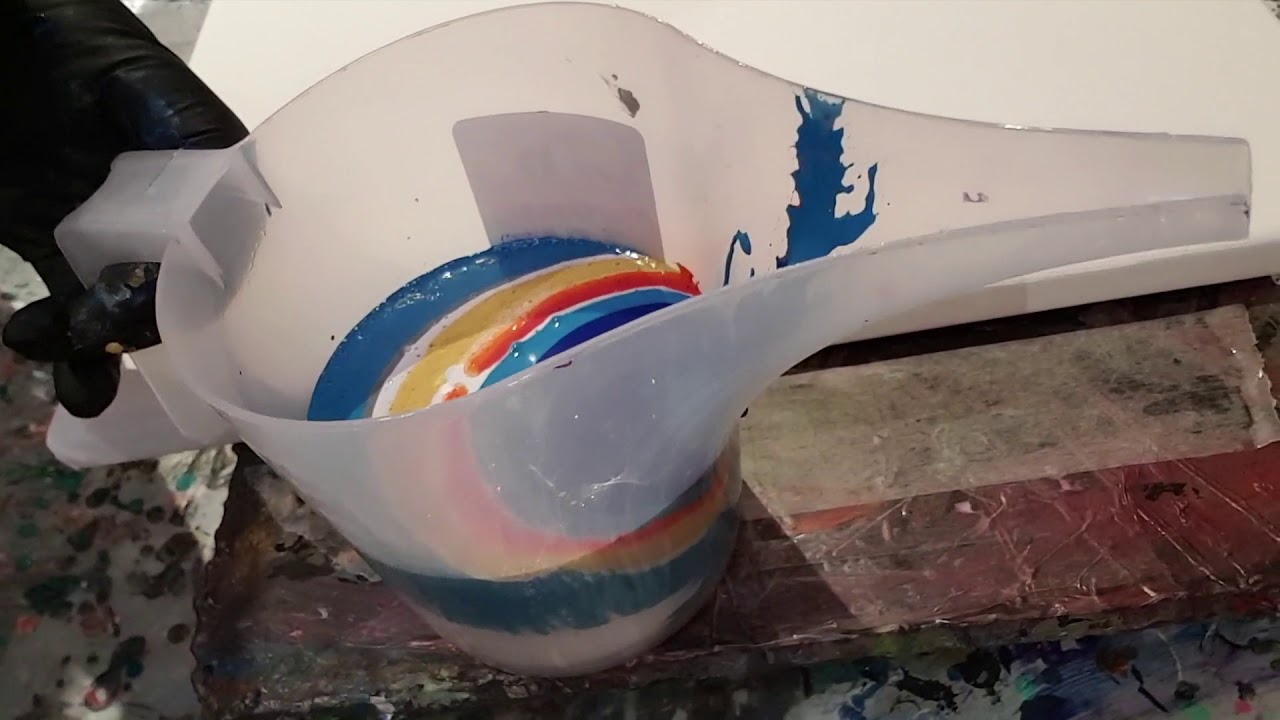 Acrylic pour New experiment 😍 Заливка Акрилом две техники Красота 😍 #0074