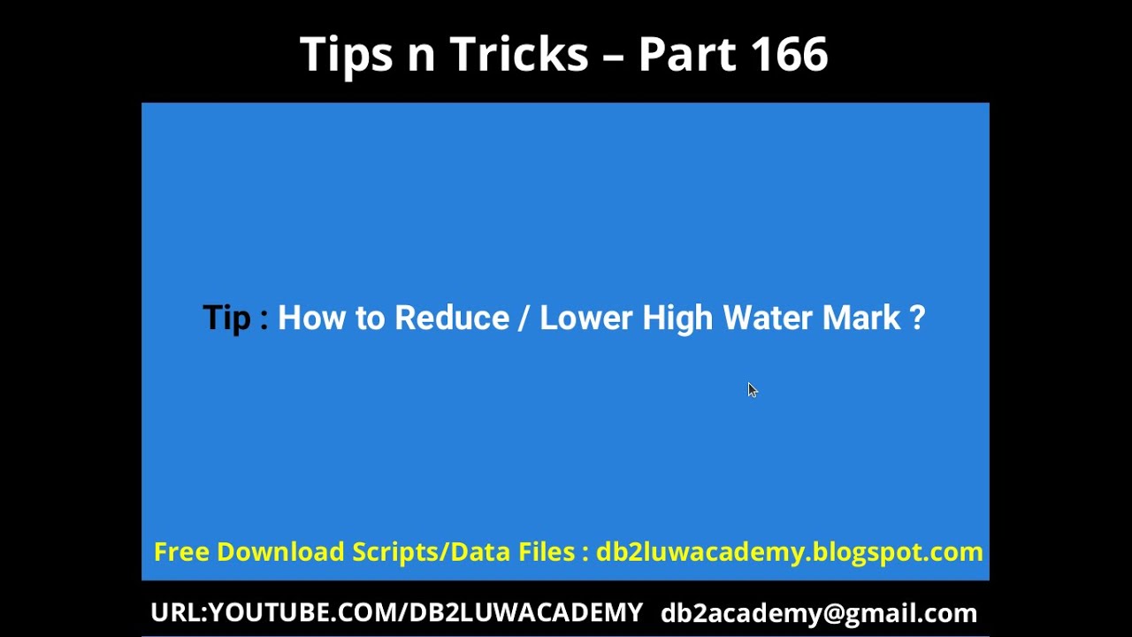 Tips n Tricks Part 166 How to Reduce / Lower High Water Mark ?
