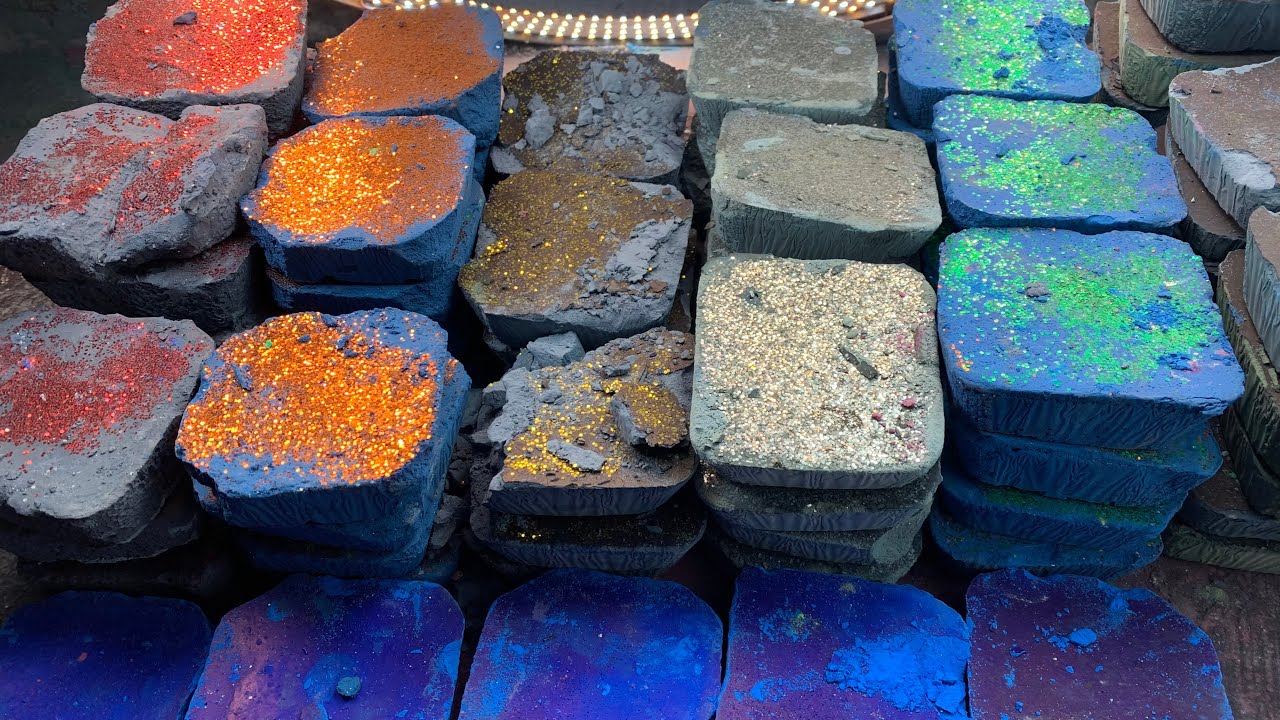 Mass Crush Powdery Crunchy Dusty Blue Iron Oxide and Gymchalk Blocks Crush Shades of Blue