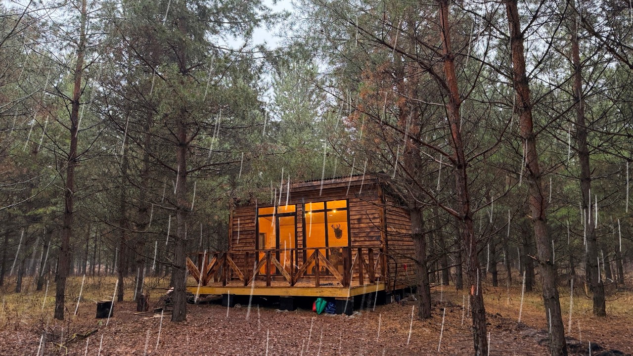 Rain Outside the Window of a COZY HOUSE, creating Comfort Inside