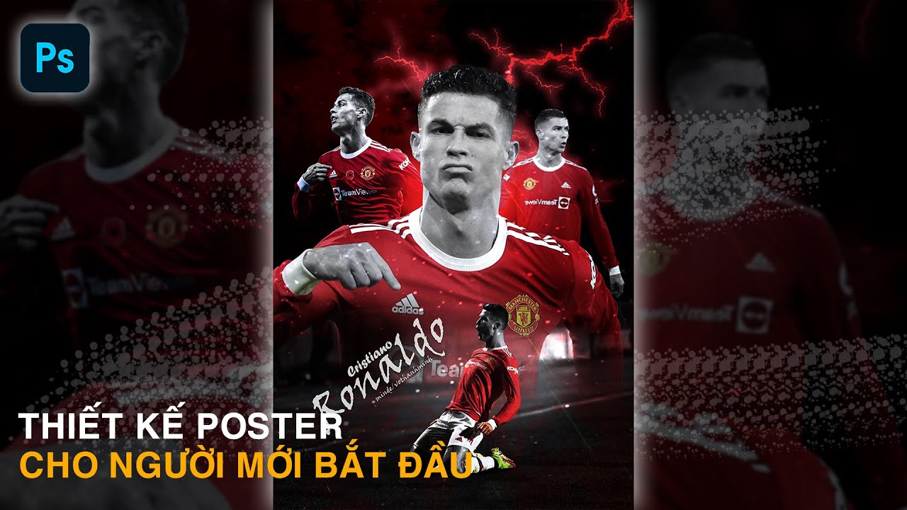 Thiết Kế Poster Bóng Đá Bằng Photoshop | Poster Ronaldo | Graphic Design Tutorials