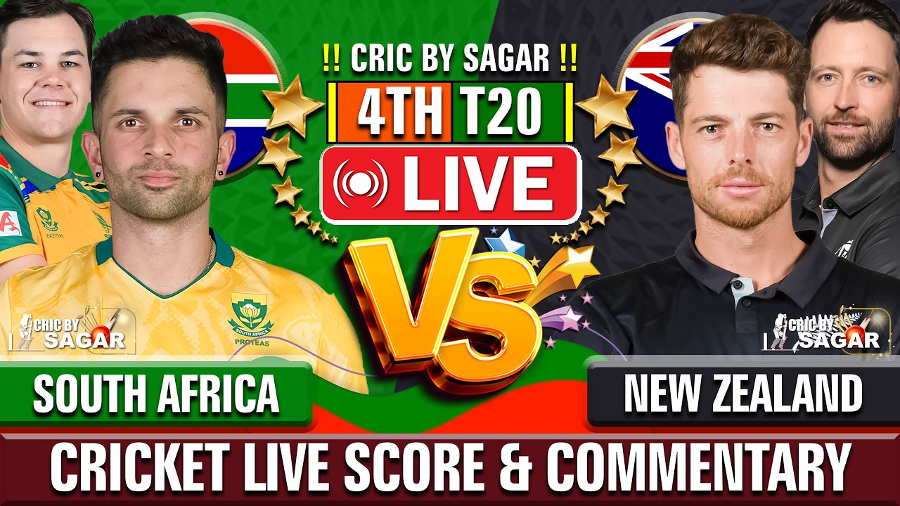 South Africa vs New Zealand | 4th T20 | Cricket Live Score & Commentary | Sagar Sinha