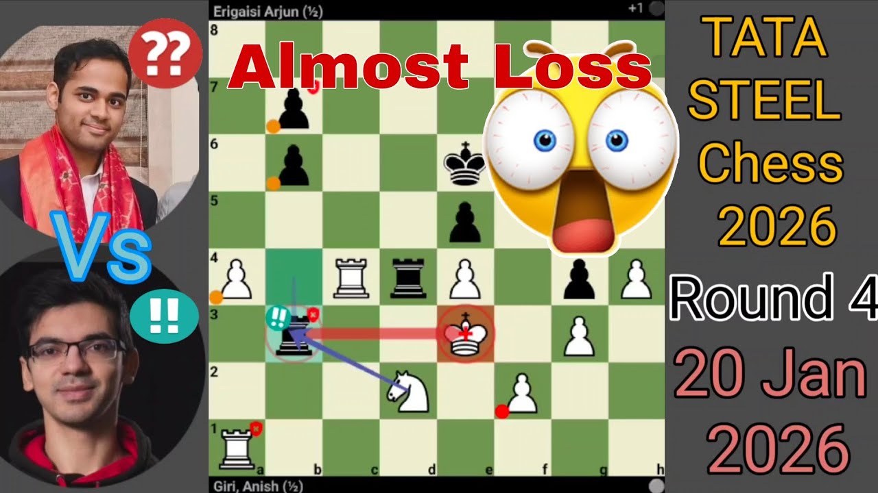 Arjun Erigaisi vs Anish Giri | TATA STEEL Chess 2026 | Round 4 Analysis | #chess #tatasteelchess