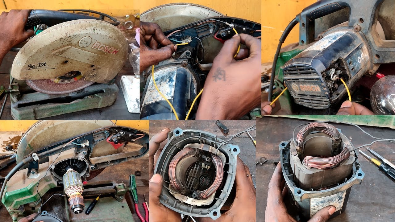 Bosch gco 200 cut of saw field coil repair \ how to repair bosch cutter machine \\ cut of saw repair