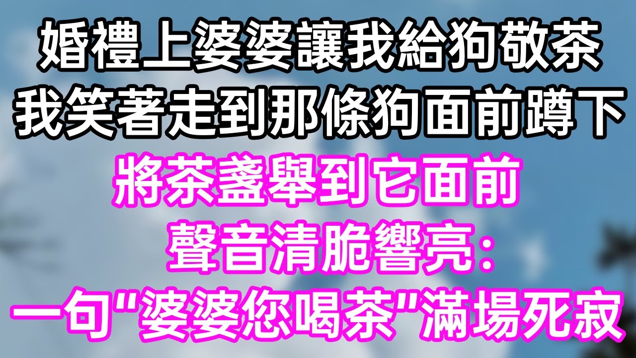 婚禮上婆婆讓我給狗敬茶！我笑著走到那條狗面前蹲下！將茶盞舉到它面前！聲音清脆響亮：一句“婆婆您喝茶”滿場死寂！#幸福生活#為人處世#生活經驗#情感故事#婆媳故事#子女孝順#孝順#子女不孝