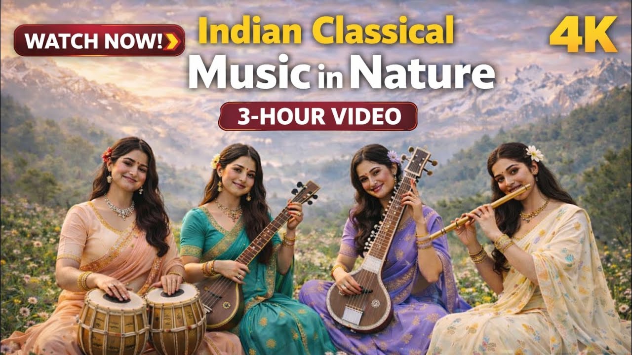 Drift Into Deep Calm | 3 Hours Indian Classical Music in Nature for Sleep, Relaxation & Peace (4K)