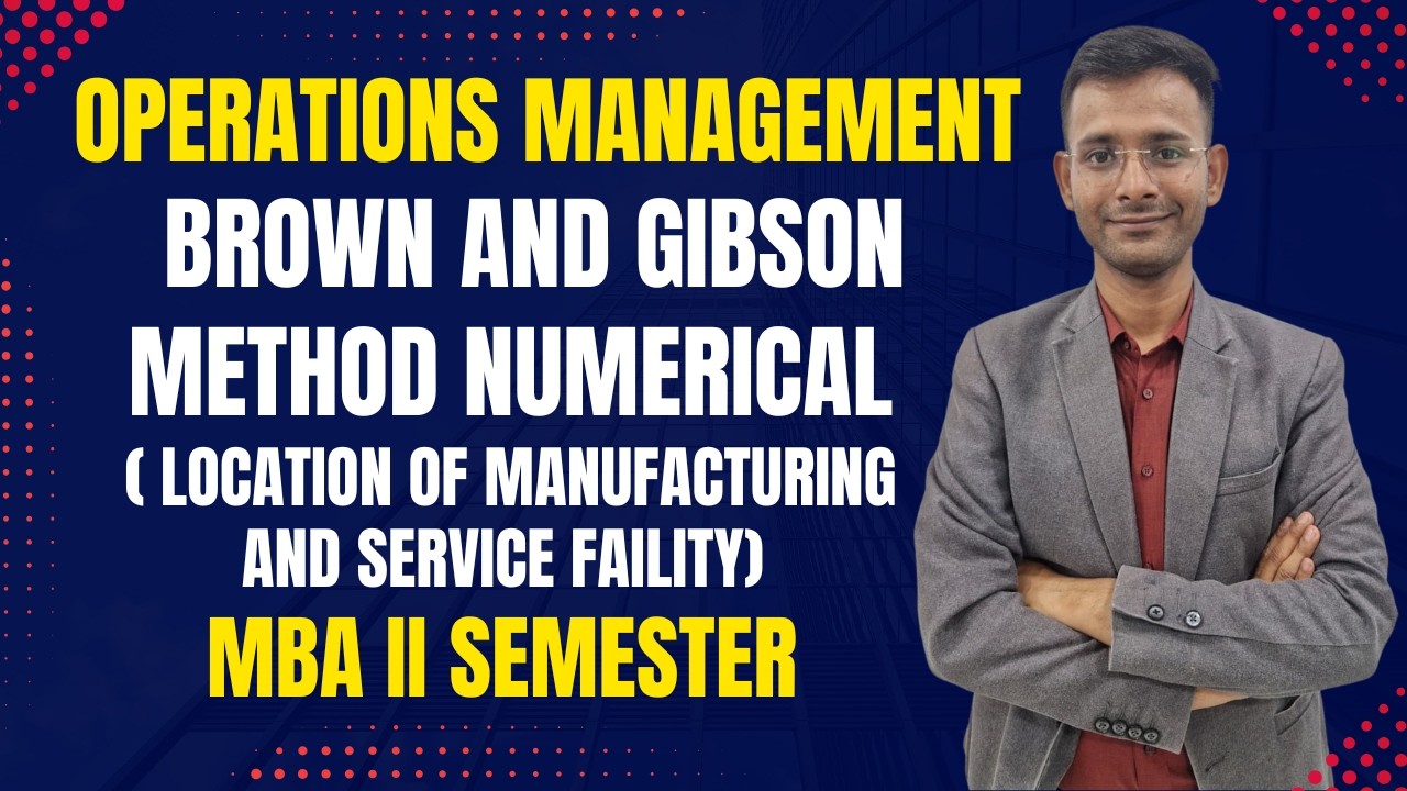 Brown and Gibson Method in Operations Management | MBA 2 Sem | Operations Management | DAVV MBA EXAM