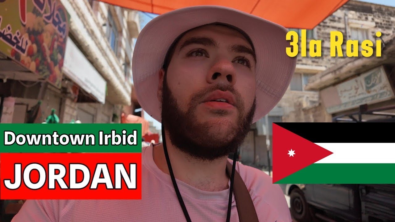 Foreigner Explores Downtown Irbid Jordan 🇯🇴 -  امراكي في وسط اربد