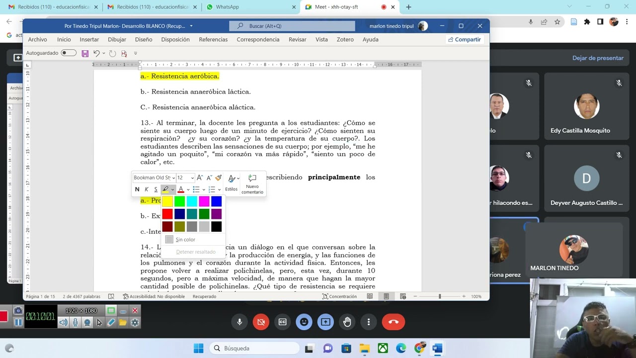 DESARROLLO EXAMEN ASCENSO EDUCACIÓN FÍSICA 2023