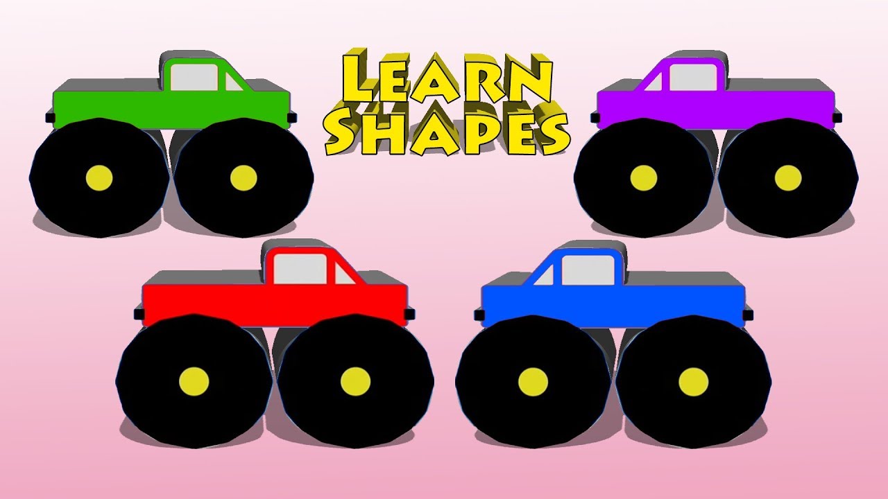 Build A Monster Truck with Shapes For Children