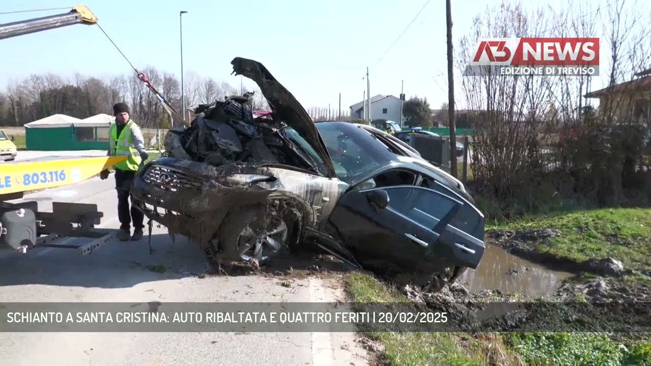 SCHIANTO A SANTA CRISTINA: AUTO RIBALTATA E QUATTRO FERITI | 20/02/2025