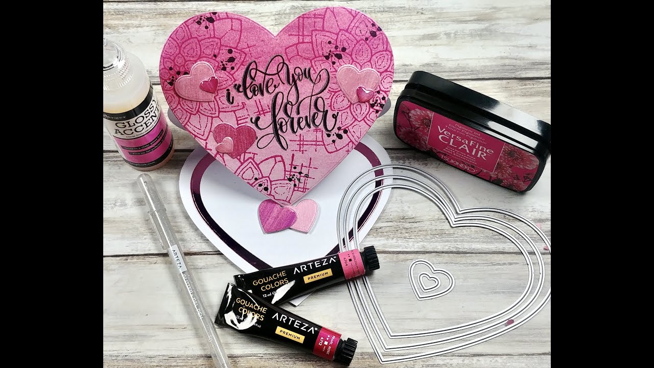 💕DIY Easel Card Tutorial, Start to Finish💕 #ValentinesDayCard #Arteza