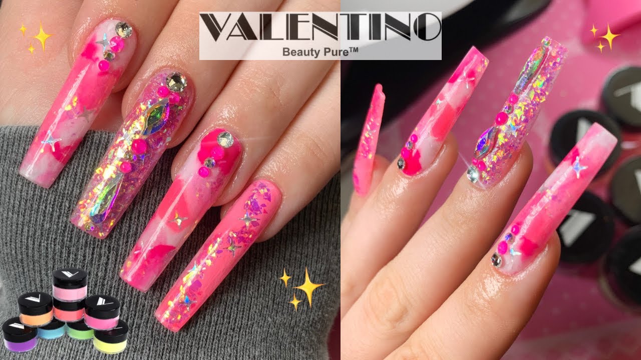 Trying the LAZYGIRL METHOD using Valentino ACRYLICS | DIY Acrylic Marble Nail Tutorial SO EASY!!