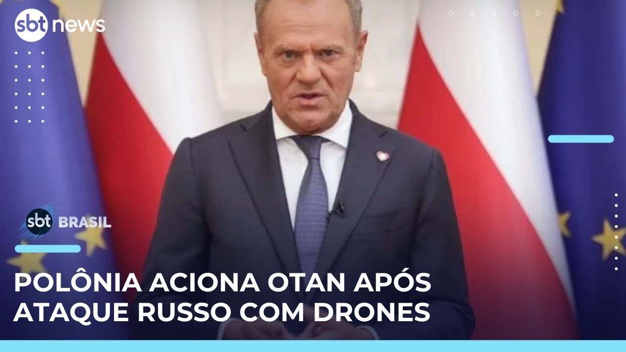 Polônia acusa Rússia de invasão com drones e aciona OTAN | #SBTBrasil