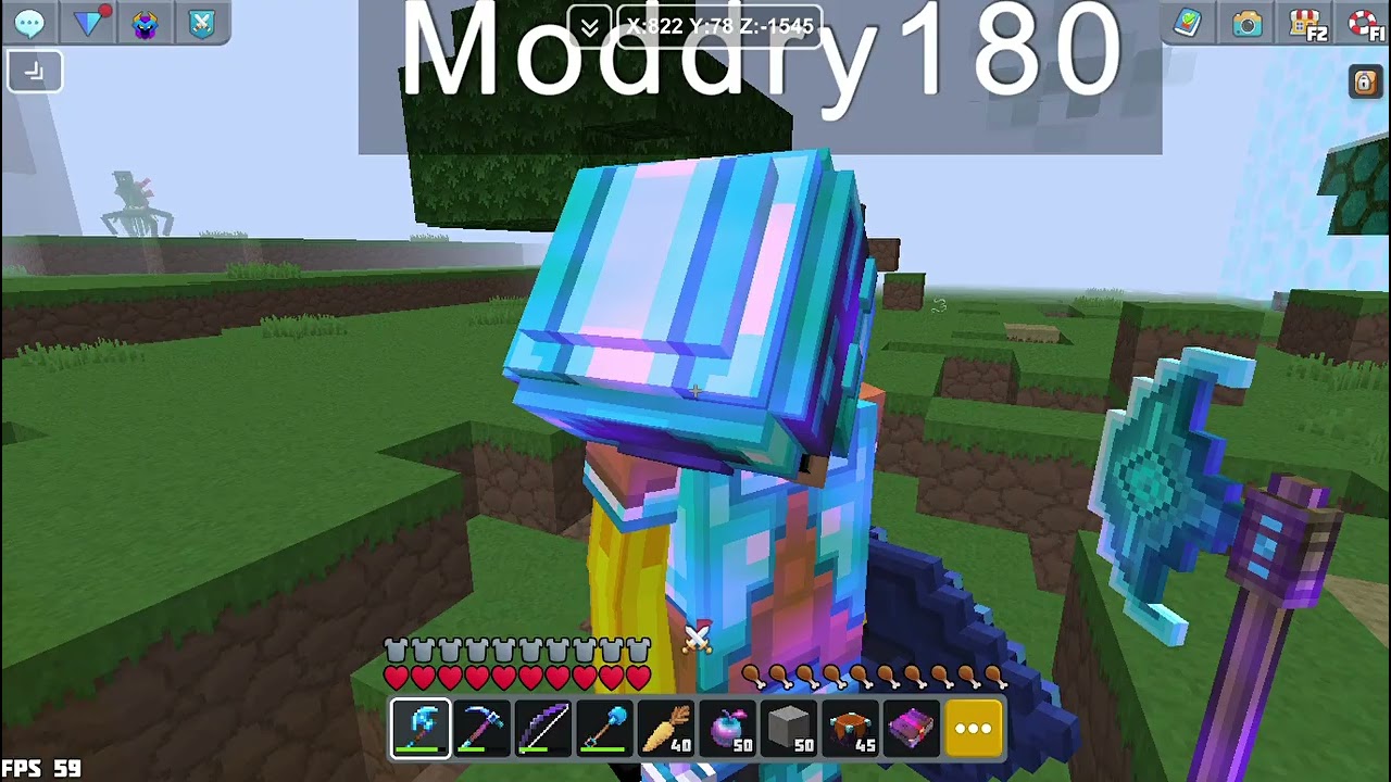 Dropping my axe and max book accidentally in the middle of the fight {Planet of cubes/Planet Craft}