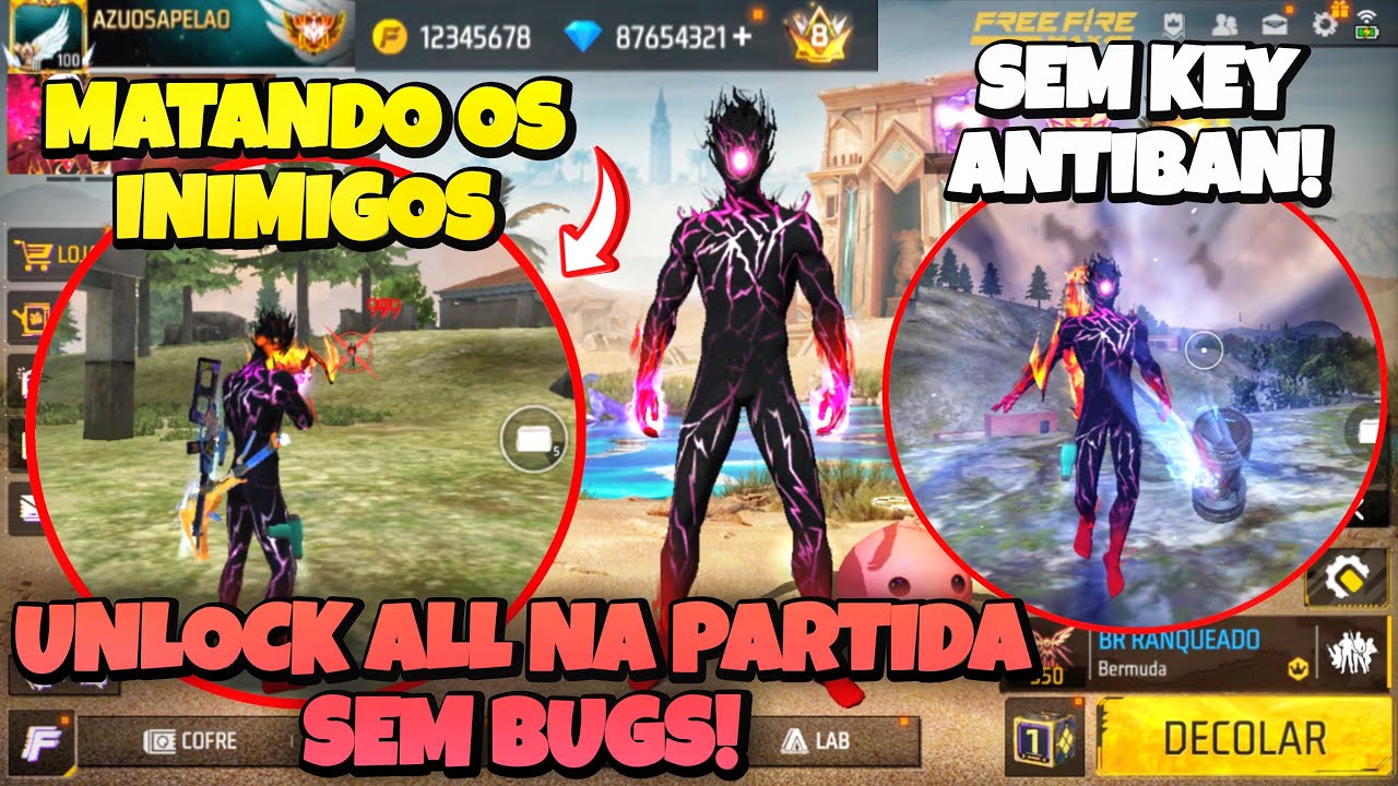 ⚠️URGENTE⚠️ UNLOCK ALL FUNCIONANDO NA PARTIDA e MATANDO INIMIGOS, SEM PING ALTO ANTIBAN 100% GRÁTIS!