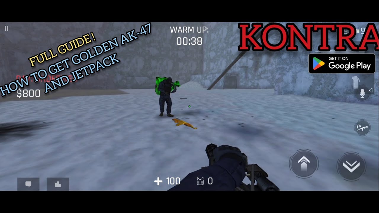 Kontra Multiplayer Fps - How to get GOLDEN AK 47 and jetpack | zombie mode | Kontra