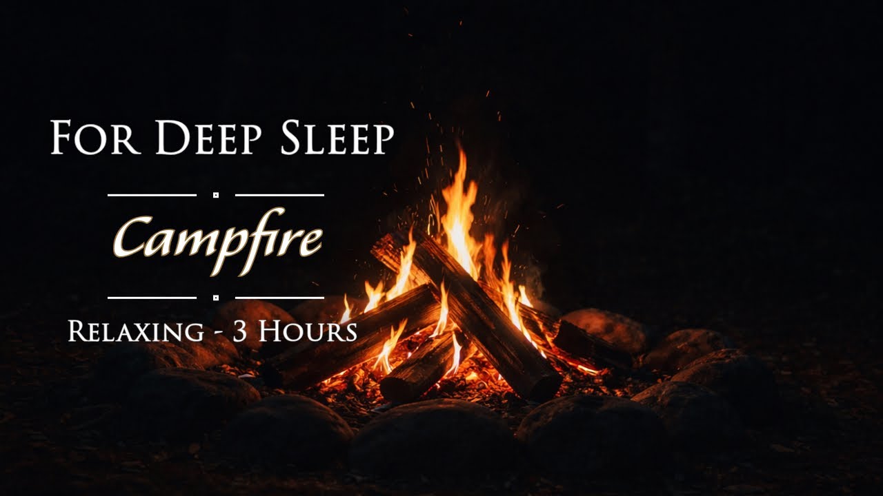 Crackling Campfire Sounds | 3 Hours | Deep Sleep Ambience
