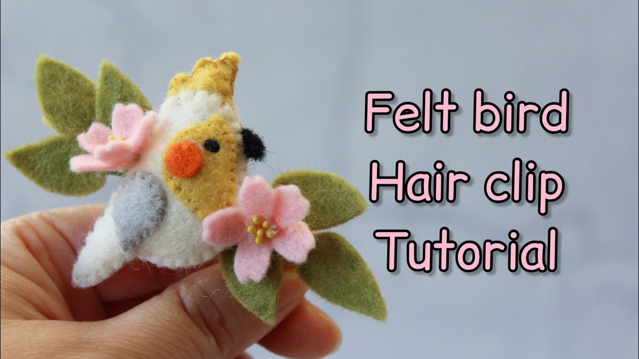 Felt bird hair clip tutorial | How to make felt flower | DIY hair accessory