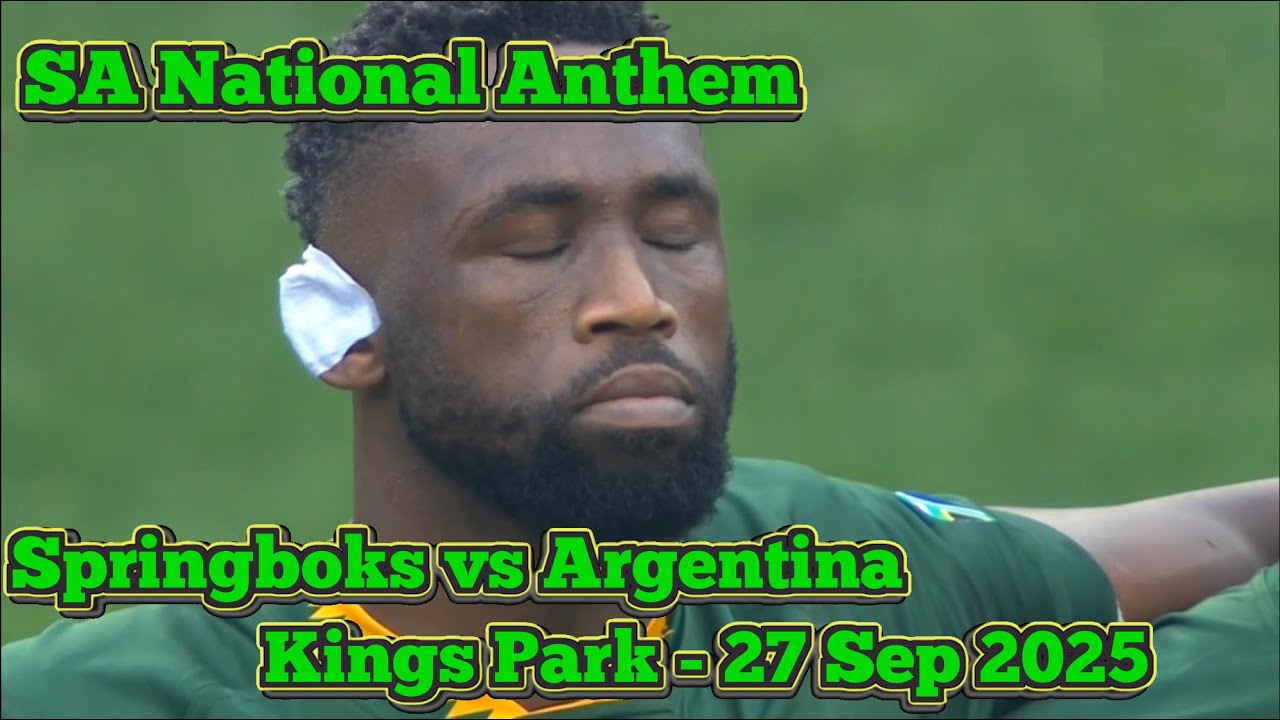 South African National Anthem - Springboks vs Argentina - Kings Park, Durban, 27 Sept 2025