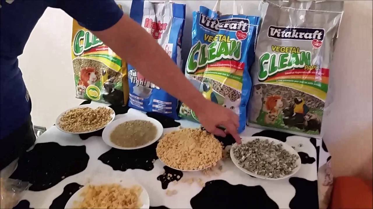 diferentes arenas para conejos y cobayas