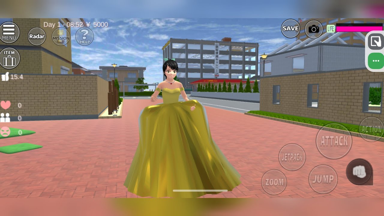 How to make Beautiful attractive yellow beautiful Gown 👗🤩 in Sakura Simulator ❤️🥳