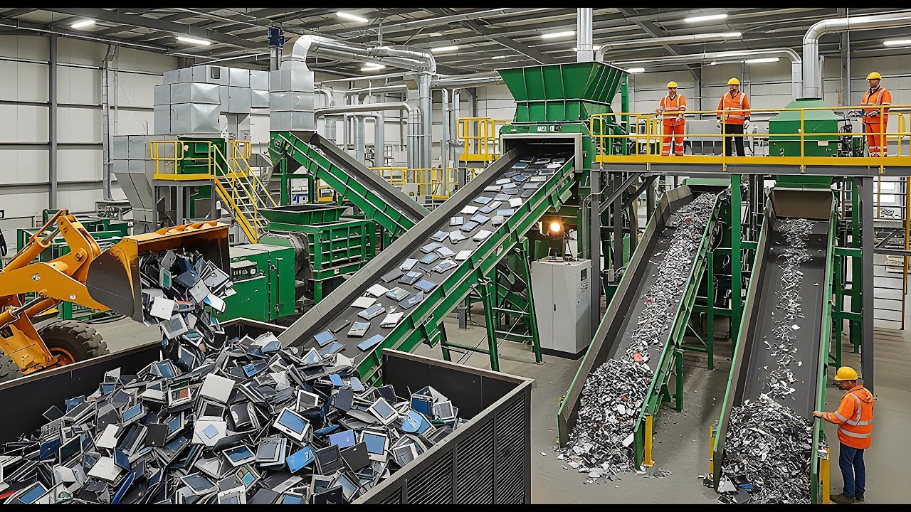 Inside a Modern Laptop Recycling Plant - Dismantling Tech for Precious Metals