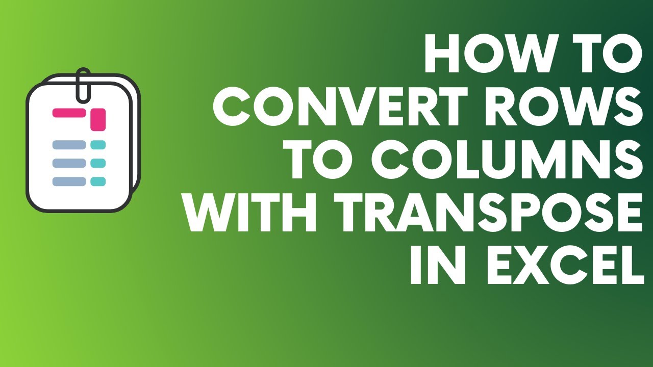 Convert rows to columns in excel | Transpose in excel
