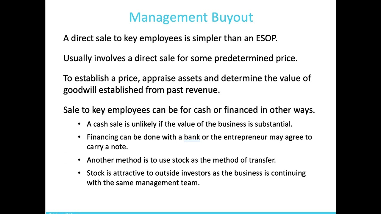 Ch 15 Succession Planning and Strategies for Harvesting and Ending the Venture