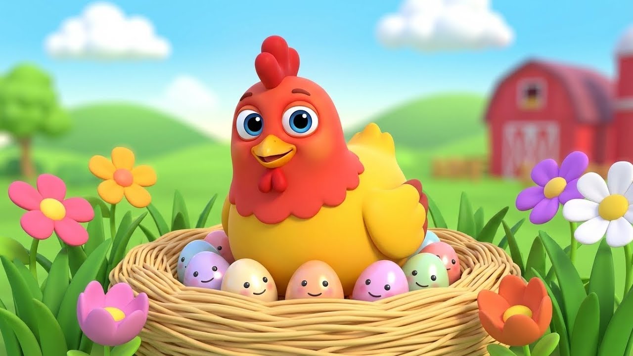 Mama Hen and Her Little Eggs 🐔🥚 | Cute Kids Nursery Rhyme