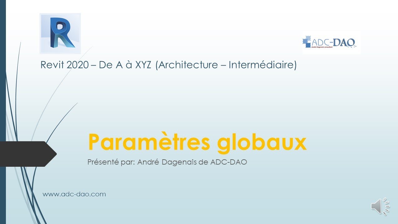 Revit 2020 - Paramètres globaux / Global parameters