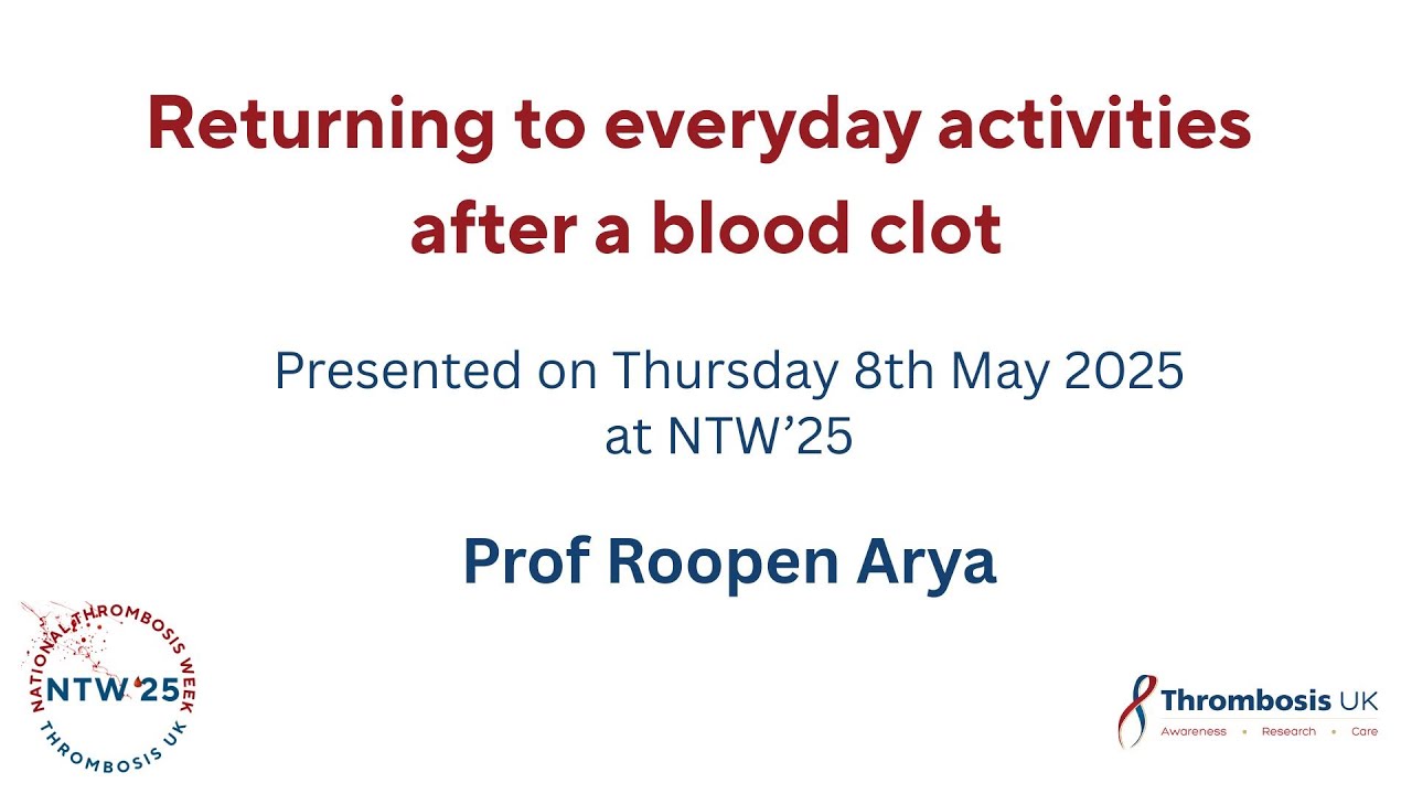 Returning to everyday activities after a blood clot