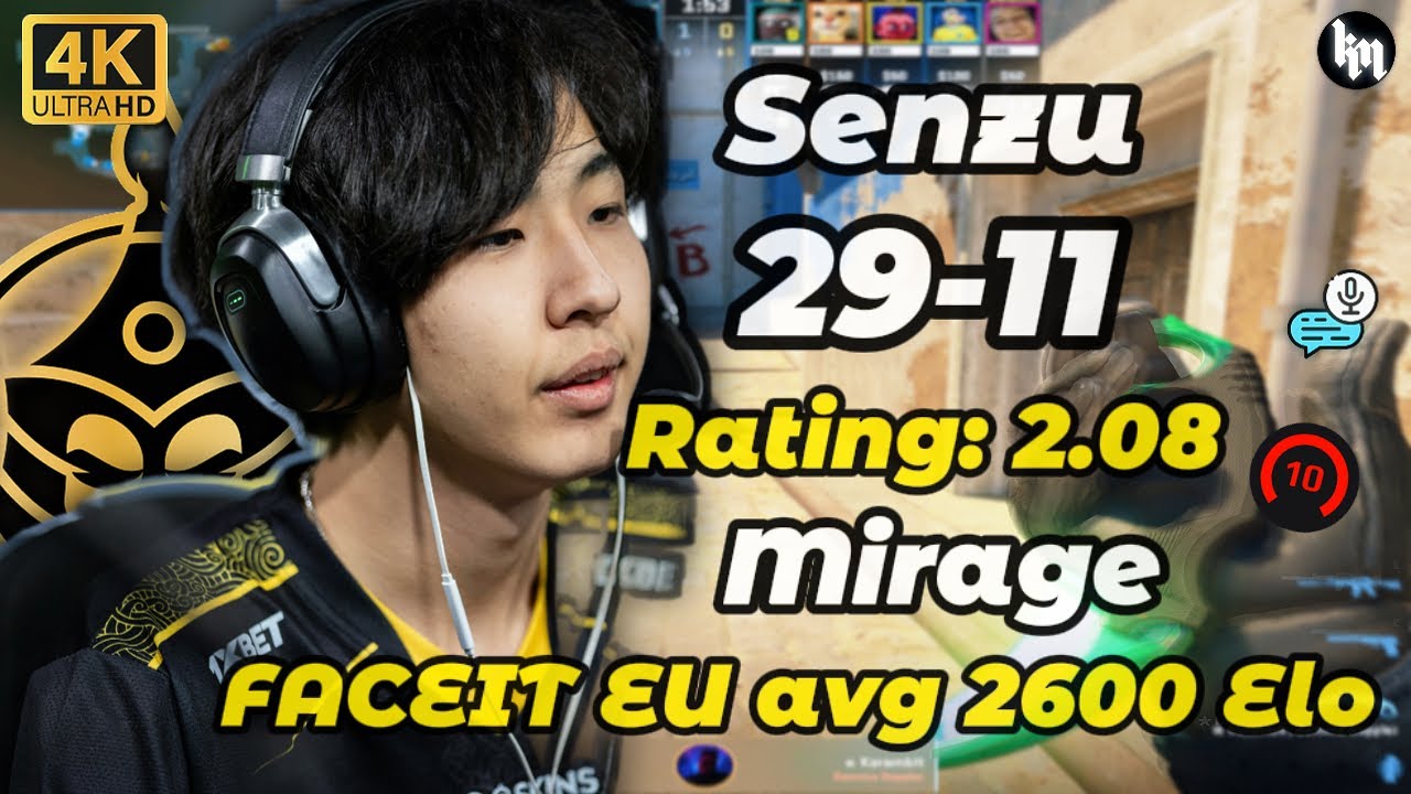 Senzu (29-11) rating: 2.08 (mirage) | FACEIT EU avg 2600 Elo | Dec 25, 2025 | CS2 POV/DEMO