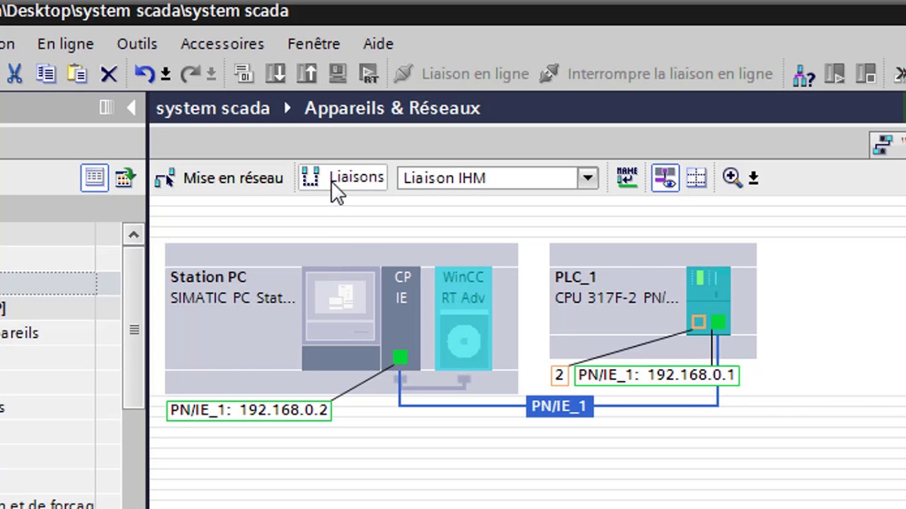 Configurer une connexion entre SCADA et PLC