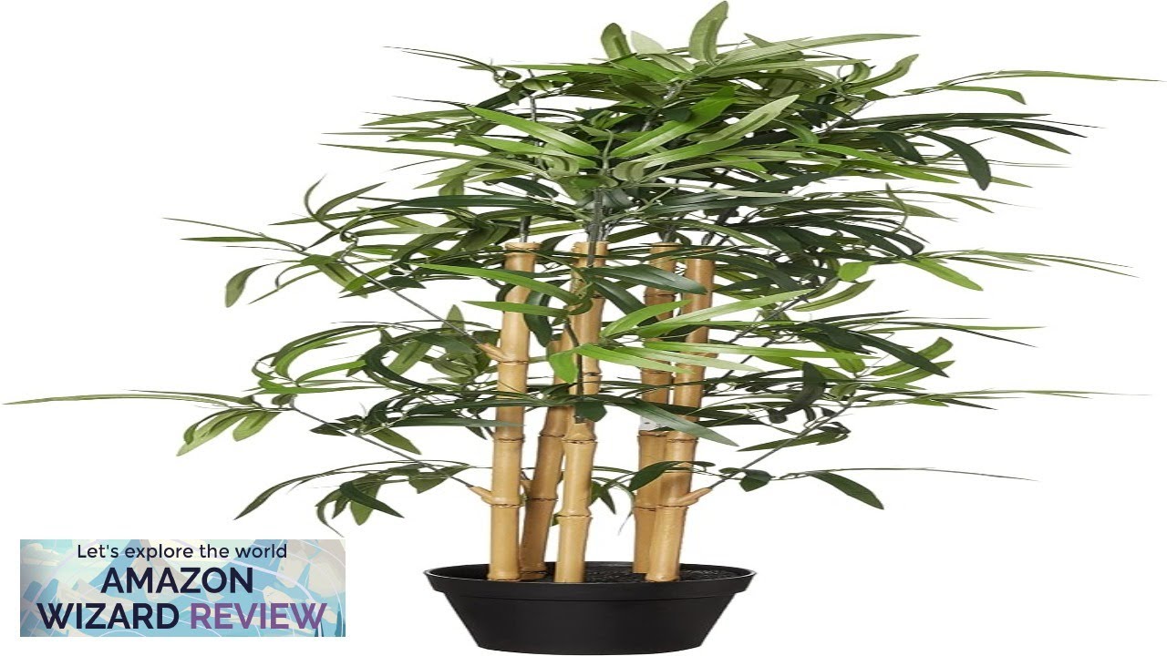 Amazon Basics Artificial Fake Bamboo Plant with Plastic Planter Pot 39.4