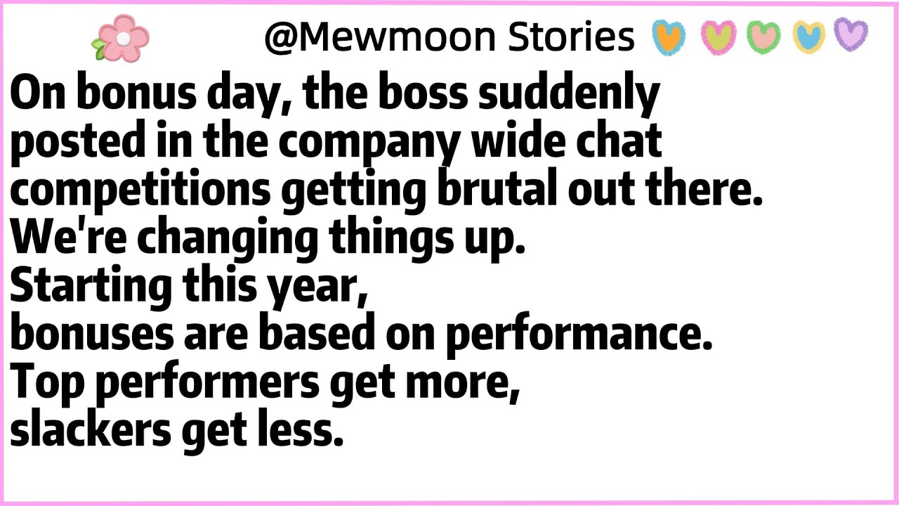 On bonus day, the boss suddenly posted in the company wide chatcompetitions getting brutal out there